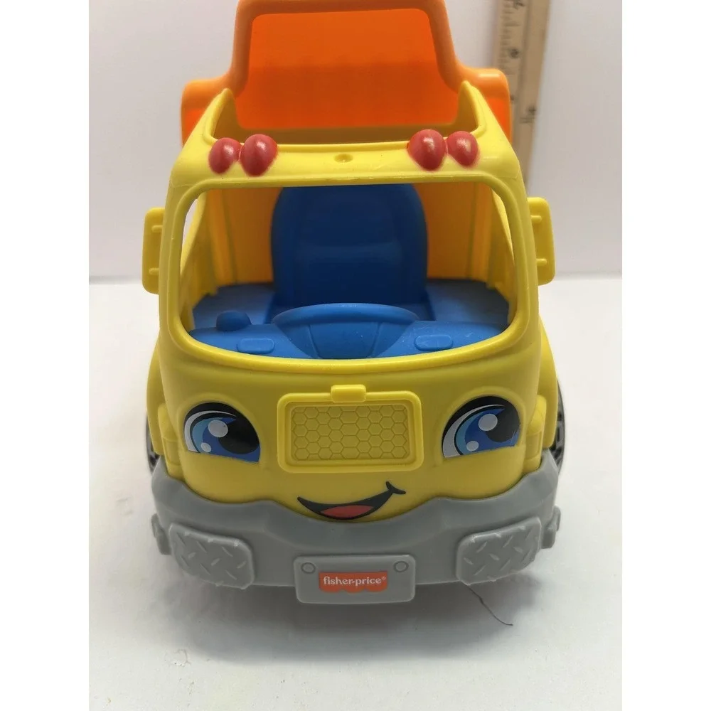 Fisher-Price Yellow Dump Truck Toy Small Plastic Construction Vehicle Kids